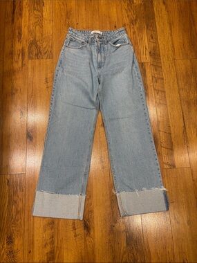 Abercrombie Jean Womens 27/4r Light Wash Curve Love 90s Relaxed High Rise Cuffed
